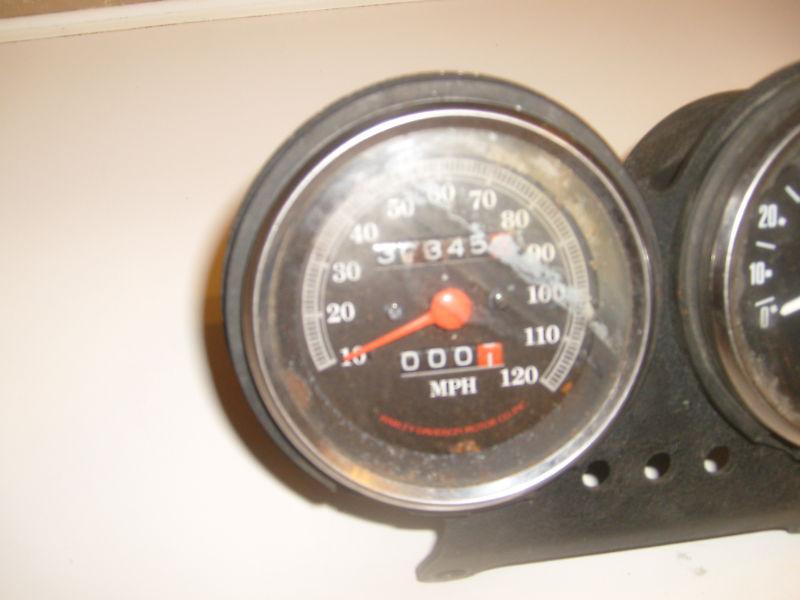 Sell 84 Harley speedometer + tachometer + mount cups FXR SPEEDOMETER
