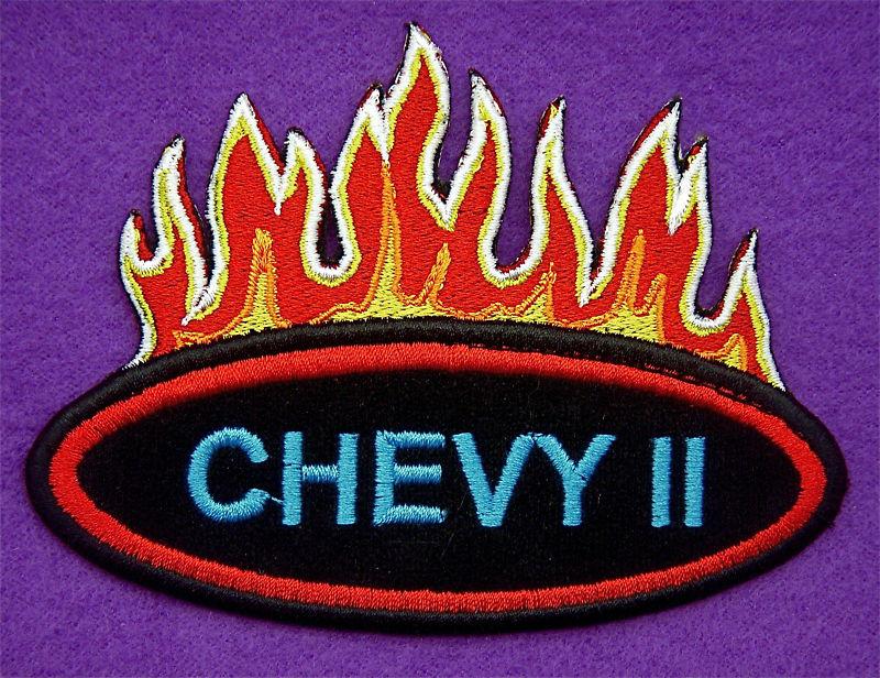 Chevy ii  flames embroidered  iron on patch 