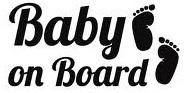 Baby on board decal white 7.75x 4.75" vinyl window graphics sticker