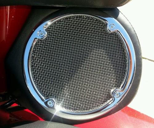 Rear chrome speaker grills harley davidson touring models ultra classic-limited 