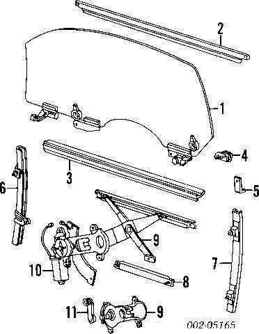 Dd10096gty 2000-04 ford mustang door front left window glass