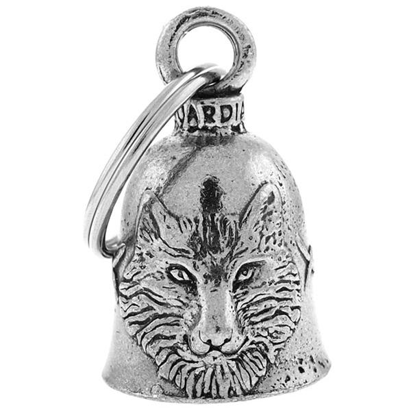 Wolf face design guardian bell motorcycle biker ride bell or keychain