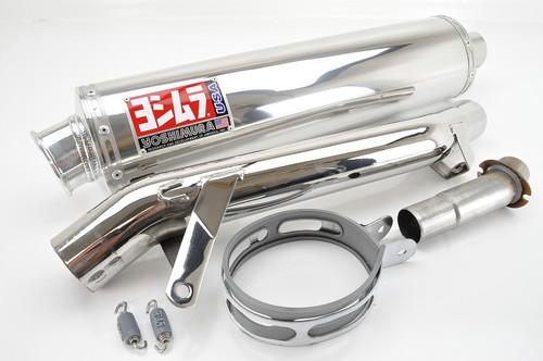 01-06 gsf1200s bandit yoshimura rs-3 oval race slip-on - stainless steel 1125255