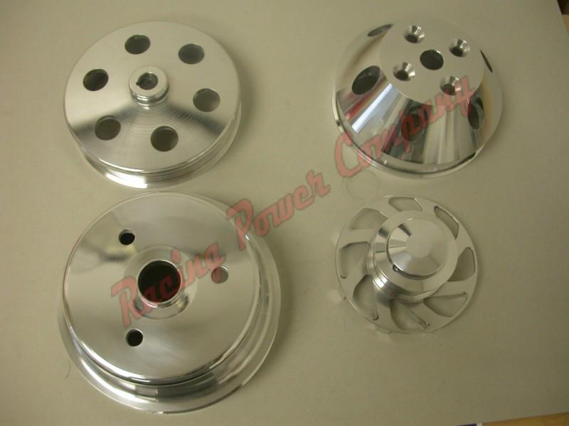 Serpentine pulley kit chevy sbc long wp reverse rotation
