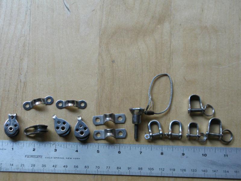 Sailboat hardware-shackles, micro pulleys what you see is what you get (wysiwyg)