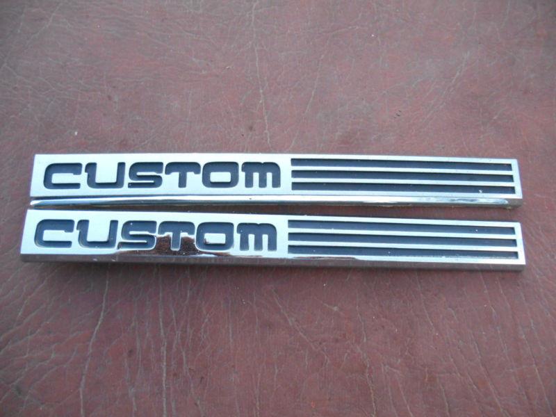 1987 1991 ford f 150 250 350 custom plastic emblem set  1 pin