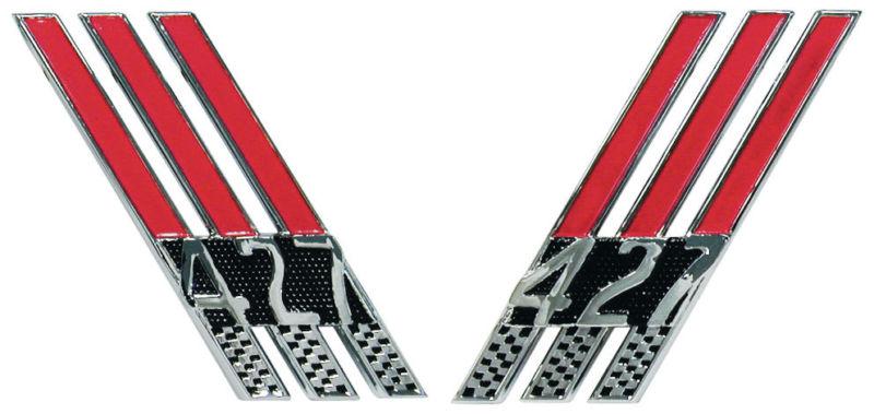 66-67 ford fairlane galaxie 427 3-bar fender emblems pr