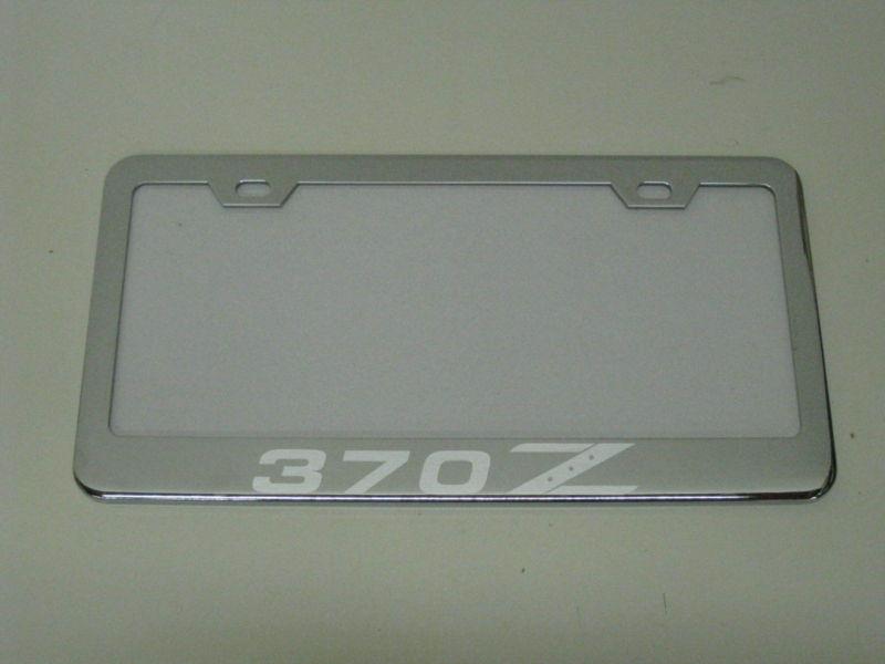 *370z* nissan 370 z mirror chromed metal license plate frame w/s.caps