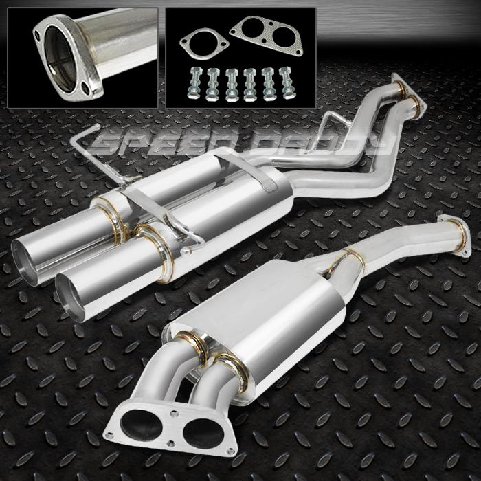Dual 3.5" muffler tip racing catback cat back exhaust 95-98 nissan 240sx s14 ka
