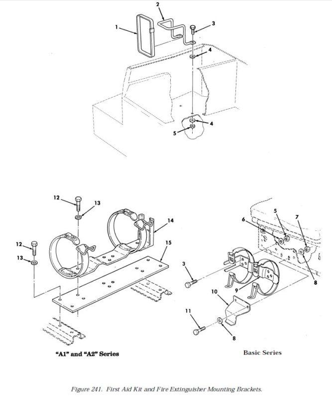 1 m998 fire extinguisher bracket 12340842 nos