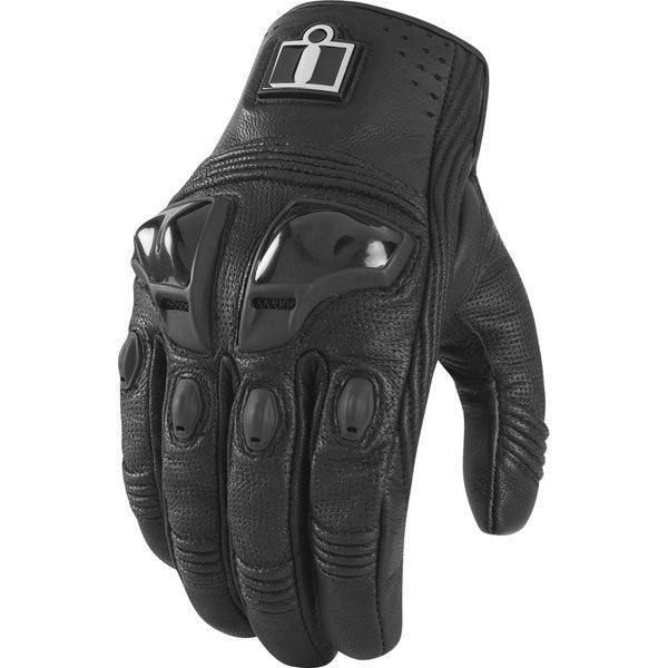 Black s icon justice touch screen compatible leather glove