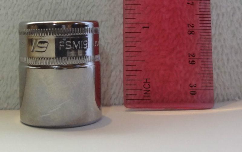 Snapon socket 19mm metric shallow 6 points 3/8 drive nickel/chrome fsm191 new