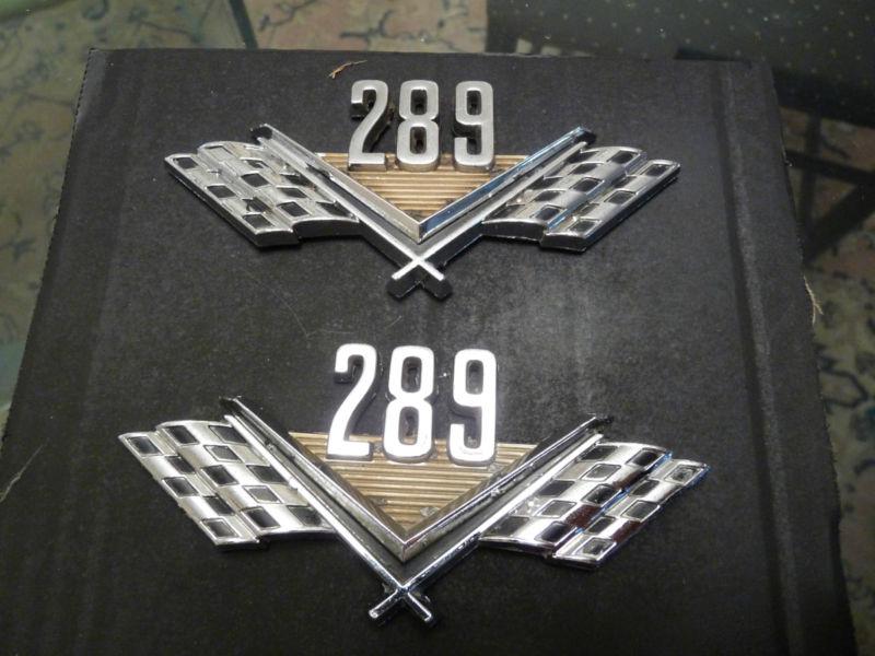 Pair of ford fairlane 289 fender emblems