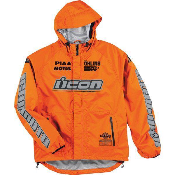 Hi viz orange l icon pdx waterproof hi-viz rain jacket