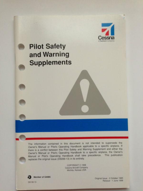 Cessna pilot safety and warning supplements book
