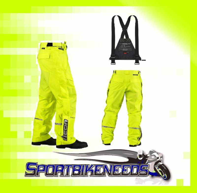 Icon mens waterproof bibs yellow mil spec medium m