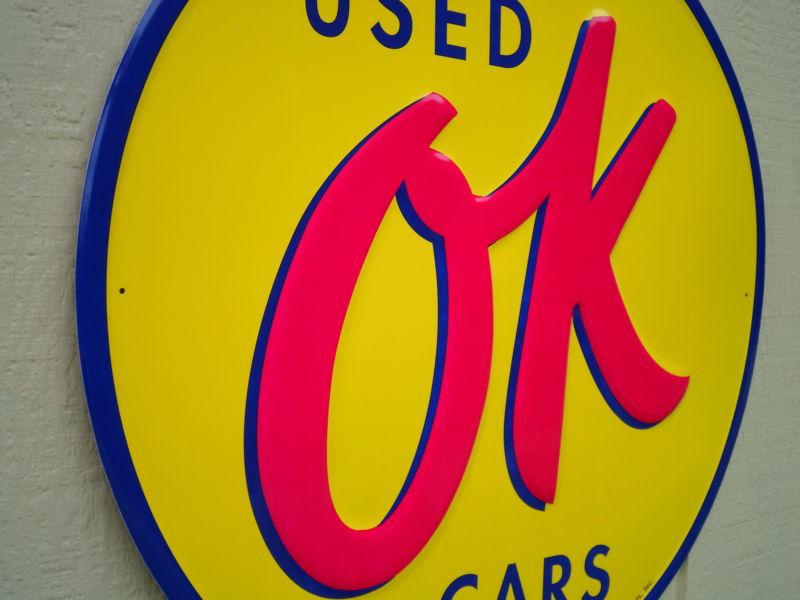 Lot of ( 3 )  o.k. used car signs - great to display to boost car lot sales 