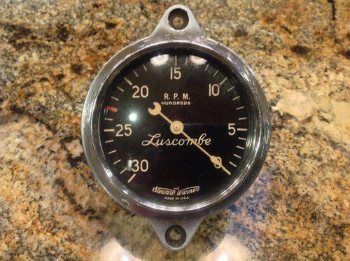 Vintage stewart warner luscumbe piper cub airplane crescent pointer tachometer 
