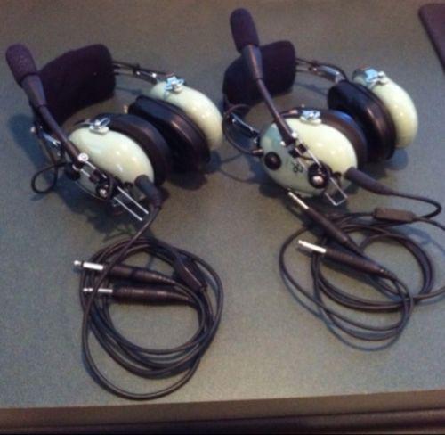 2 david clark h10-60 aviation headsets excellent condition dual plugs h10-13.4