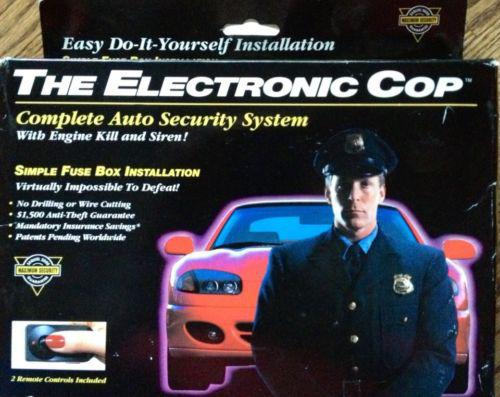 The electronic cop auto security system w/ engine kill & siren alarm