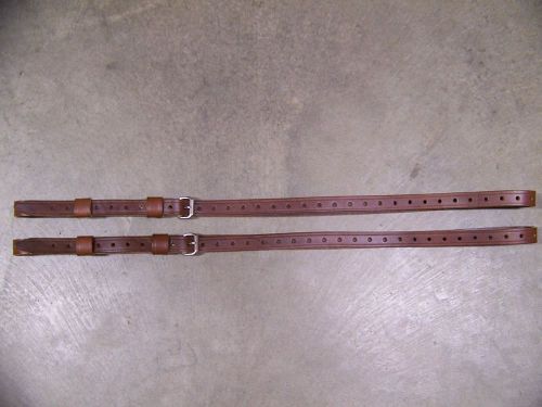 Leather luggage straps for luggage rack/carrier~~(2) piece set~ brown~s.s buckle