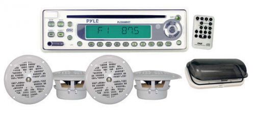 New plcd6mrkt waterproof marine am/fm/cd player receiver w/ 4 x 5.25&#039;&#039; speakers