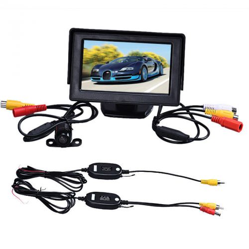 Car rear view kit 4.3&#034; tft lcd monitor+ir reversing parking wireless camera