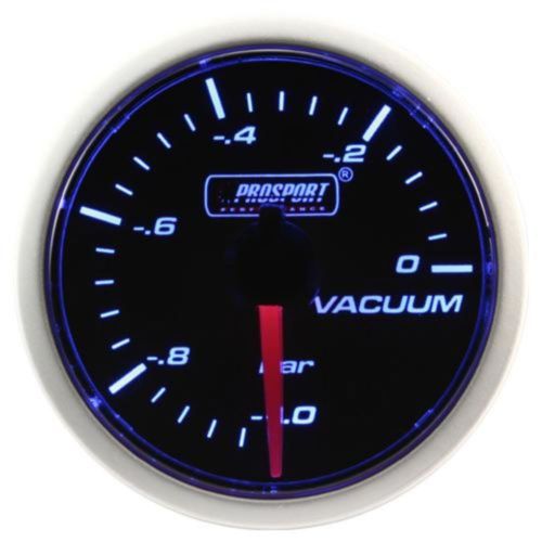 Prosport 52mm blue &amp; white led smoke face electrical vacuum gauge bar