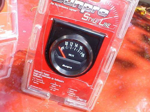 Sunpro  2&#039;&#039; volt gauge,black with mounting bracket,complete,rat rod gasser,dodge