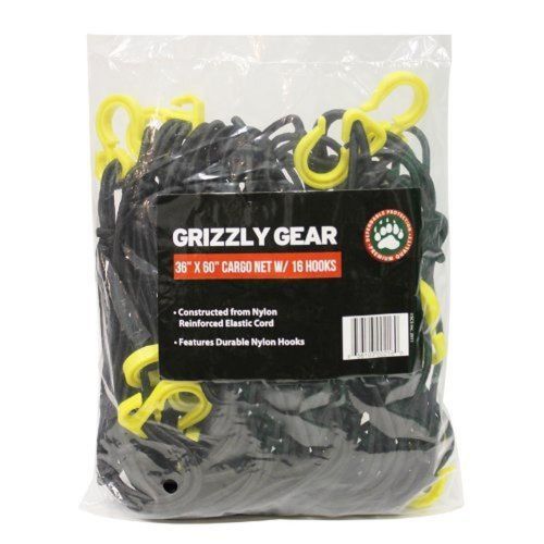 Cargo net with 16 durable nylon hooks - large 36" x 60"- stretches to 60" x 9...