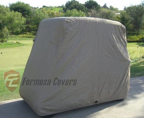 Deluxe 2 passenger golf cart cover in taupe roof up to 58&#034; fits e z go club c...