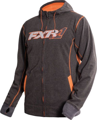 Fxr trainer tech 2016 mens zip up hoodie gray heather/orange
