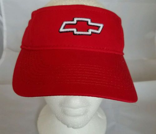 Red chevy visor hat velcro  *a