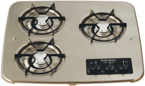 Suburban 2938ast 3-burner stainless cooktop