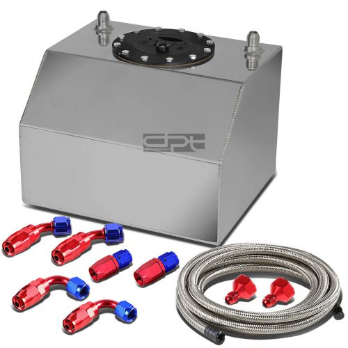 4 gallon lightweight aluminum race reserved tank+cap+level sender+steel line kit