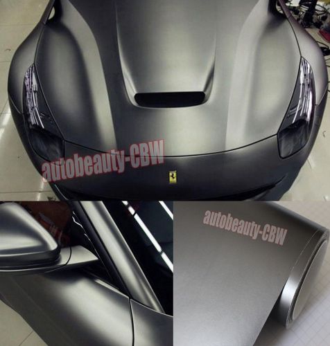50ft x 5ft car wrap metallic matte chrome dark grey vinyl sticker decal air free