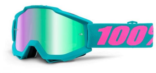 100% accuri passion mx goggles bllue/pink/blue mirror lens