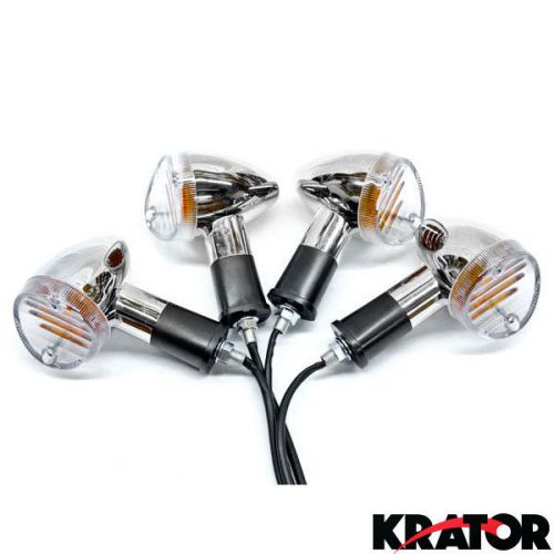 Custom motorcycle chrome turn signals choppers cruisers amber indicator lights