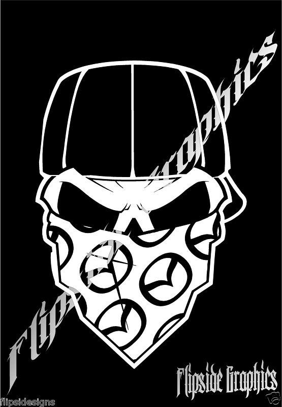 Mazda custom  bandana skull car windows truck vinyl decal sticker 
