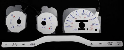 85mph glow silver reverse gauge face indash overlays for 89-92 mercury cougar