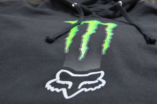 Fox racing x monster energy zebra collab pullover hoody black men's size large