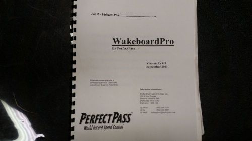 Perfect pass manual version xy 6.3 wakeboard pro cruise control boat