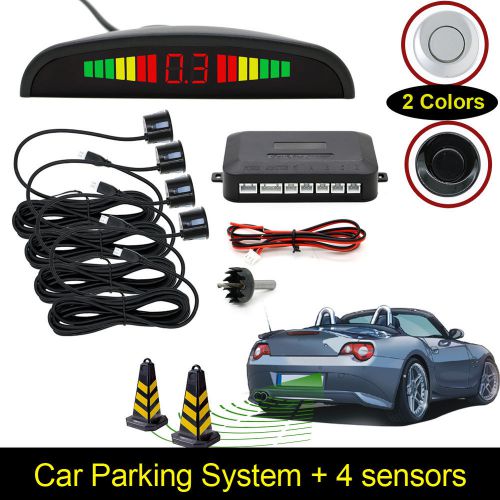 New 4 parking sensors led display car auto backup reverse radar system alarm kit