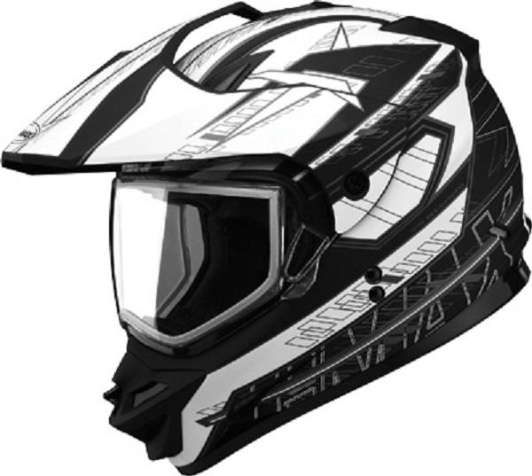 2014 2xl gmax gm11s nova matte black/silver/white snow sport snowmobile helmet 