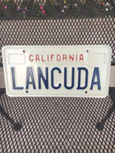 Toyota land cruiser california personalized license plate 1990's one plate only