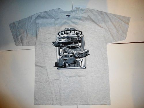 Ford t-bird thunderbird, pontiac gto, ford hot rod vintage gray t-shirt sz xl