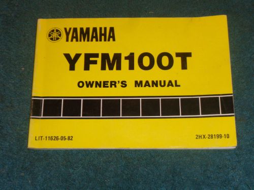 1986 / 1987 yamaha yfm100t four wheeler owner's manual original guide book
