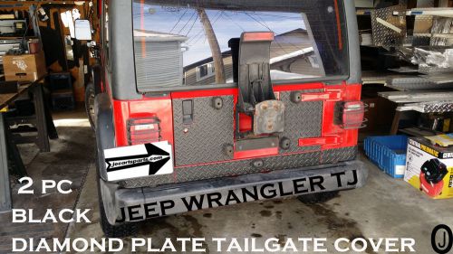 Jeep wrangler tj 2 pc black diamond plate tailgate cover