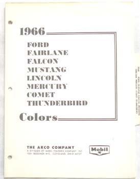 1966 ford mobil color paint chip chart all models original mustang