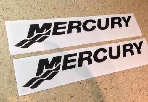 Mercury vintage outboard motor decal black 12" 2-pak free ship + free fish decal